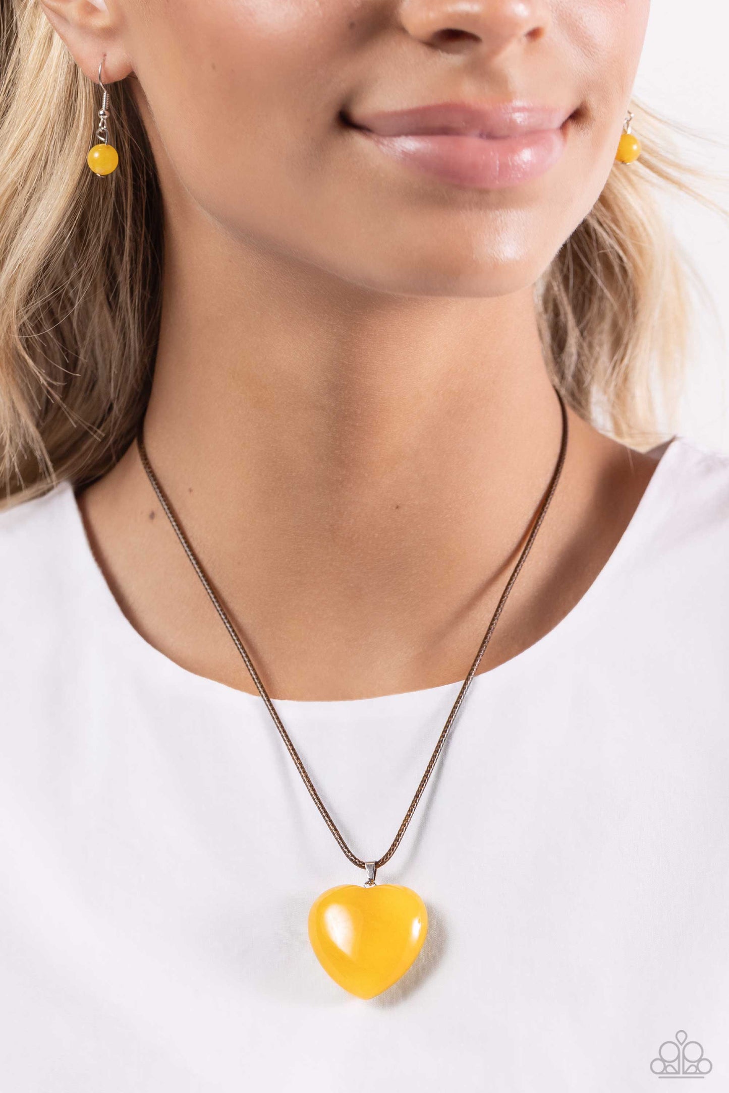 Serene Sweetheart Yellow Necklace (Orange 1854)