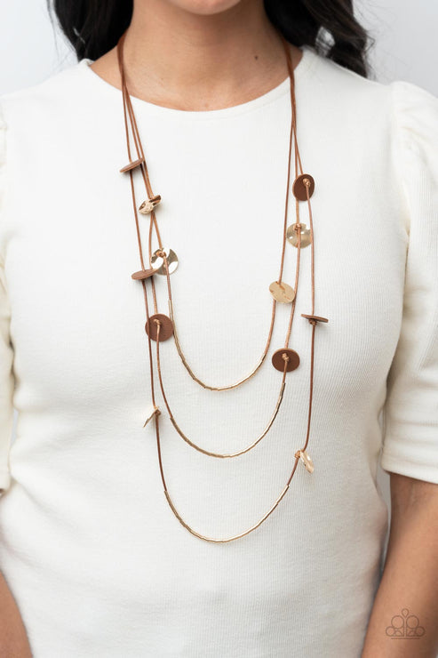 Alluring Luxe Brown Necklace (Orange 1111)