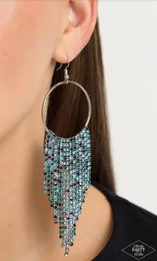 Streamlined Shimmer Blue Earrings (Orange 1290)