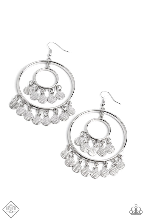 Caviar Command Silver Earrings (Orange 1477)